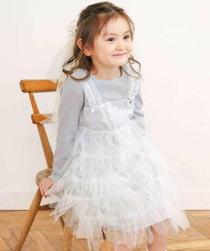 SLAP SLIP 【お揃い】スカラップチュールスカートドッキングワンピース(80~130cm) ベベ オンライン ストア ワンピース・ドレス ワンピース ホワイト