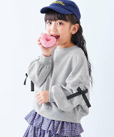 devirock ときめきリボンスリーブ ミニ裏毛 スウェット トレーナー 子供服 キッズ 女の子 26AW デビロッ…