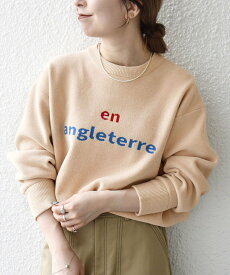 SHIPS any SHIPS any:＜手洗い可能＞モールヤーン クルーネック ロゴ 千鳥柄 プルオーバー シップス トップス ニット ベージュ【送料無料】