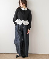 【SALE／44%OFF】La-gemme ダブルフリル ペプラムトップス ラジュール トップス スウェット・トレーナー …