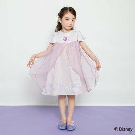 【SALE／5%OFF】branshes 【DisneyCollection/ディズニーコレクション】チュール付きワンピース ブランシェス ワンピース・ドレス ワンピース パープル ブルー【送料無料】