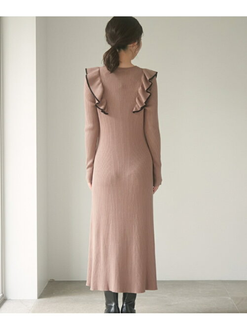 Vis 配色がアクセント フリルニットワンピース Rakuten Fashion 楽天ファッション 旧楽天ブランドアベニュー Dy4468