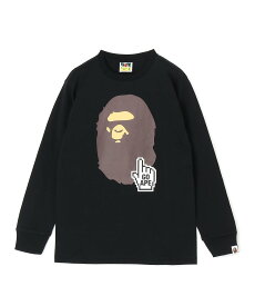A BATHING APE BAPE ONLINE L/S TEE -ONLINE EXCLUSIVE- ア ベイシング エイプ トップス カットソー・Tシャツ ブラック グレー ホワイト【送料無料】