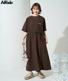 【SALE／20%OFF】FREAK'S STORE 限定展開 ＜UVカット・接触冷感・吸水速乾＞AiRide(エアライド) ウエストベルト ワンピース フリークスストア ワンピース・ドレス ワンピース ネイビー ピンク グリーン ベージュ ブルー ブラウン ブラック【送料無料】