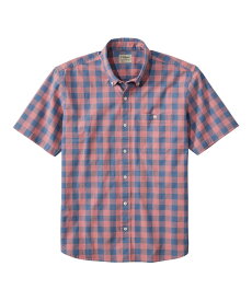 L.L.Bean コンフォート・ストレッチ・シャンブレー・シャツ、トラディショナル・フィット　半袖　プラッド 米国フィット・レギュラー エルエルビーン トップス シャツ・ブラウス ブルー ピンク【送料無料】