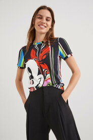 【SALE／50%OFF】Desigual M. Christian Lacroix ミッキーマウスTシャツ デシグアル トップス カットソー・Tシャツ ブラック【送料無料】