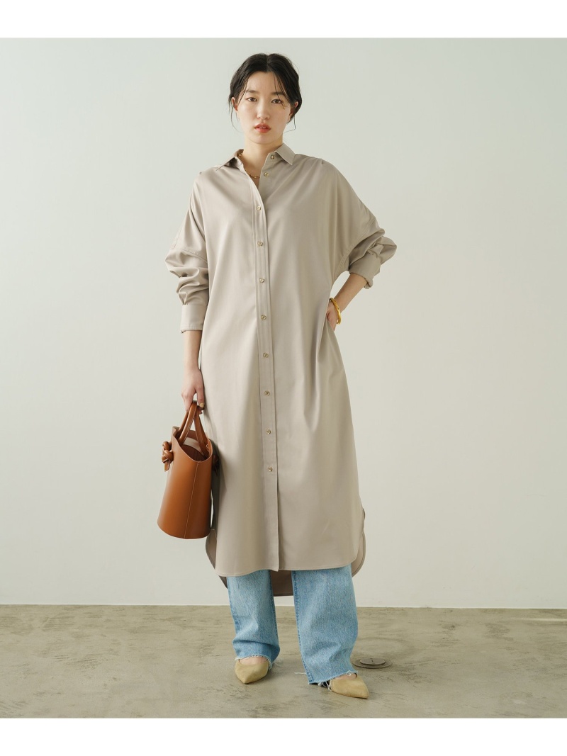 PAL GROUP OUTLET｜【Loungedress】サテンBIGシャツワンピース 