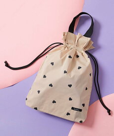 devirock ハートデザイン 持ち手付き巾着 子供服 キッズ 女の子 スクールバッグ 26SS デビロック 財布・ポーチ・ケース ポーチ ピンク ホワイト ブラック ブルー