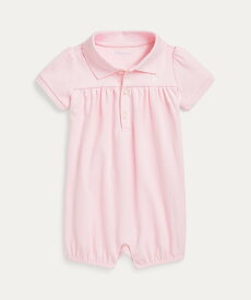 POLO RALPH LAUREN (ベビー)インターロック バブル ポロ ショートオール【返品不可商品】 ラルフローレン マタニティウェア・ベビー用品 ロンパース・カバーオール ピンク【送料無料】