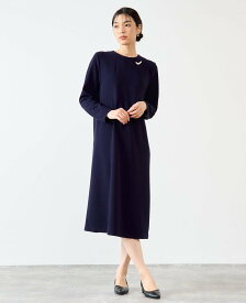 【SALE／50%OFF】MELROSE CLAIRE 【noir】入卒園式・卒業式・入学式・お仕事にも困らない カットジョーゼットロングワンピース(一部WEB限定サイズ) メルローズクレール ワンピース・ドレス その他のワンピース・ドレス ネイビー ブラック【送料無料】