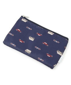 【SALE/50%OFF】petit main 【トラベル】フラットポーチ/L ナルミヤオンライン インテリア・生活雑貨 トラベルグッズ ネイビー ベージュ ホワイト