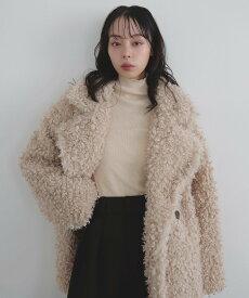 LIAN プードルファーテーラードコート リアン ジャケット・アウター ピーコート ホワイト ベージュ ブラウン ブラック【送料無料】