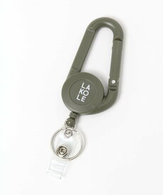 LAKOLE リール付きカラビナキーホルダー ラコレ ファッション雑貨 チャーム・キーチェーン ホワイト カーキグリーン グレー ブラック