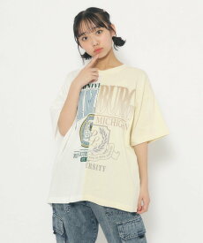 PINK-latte リメイク風Tシャツ ピンク ラテ トップス カットソー・Tシャツ ホワイト ブラック ブルー