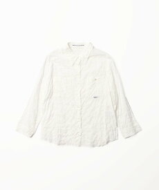 Mademoiselle NON NON 【定番】綿モダールシャーリング ポケット付きブラウス【8分袖】 マドモアゼルノンノン トップス シャツ・ブラウス ホワイト ベージュ ブラック ネイビー【送料無料】