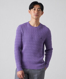 【SALE／63%OFF】BAKER STREET 【ウォッシャブル】ケーブルクルーネックニット ベイカー・ストリート トップス ニット ネイビー ピンク パープル ブルー【送料無料】