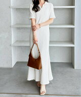 【SALE／40%OFF】GeeRA 全骨格細見え!表面感素材マーメイドワンピース ジーラ ワンピース・ドレス ワンピ…