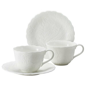 NARUMI 【公式】ホニトン・レース モーニングセット(ブライト) 2人用 ナルミ 食器・調理器具・キッチン用品 食器・皿 ホワイト【送料無料】