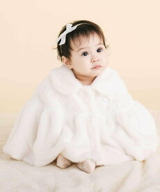 SLAP SLIP BABY 【お揃い】襟付きハート柄ファー2WAYマントベビー(50~90cm) ベベ オンライン ストア マタニティウェア・ベビー用品 ベビートップス ピンク ホワイト【送料無料】