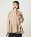 【SALE／10%OFF】UNITED ARROWS green label relaxing ツイル ペプラム ブラウス マシンウォッシャブル ストレッチ ユ…