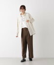 ソフトストレッチタックワイドパンツ(セットアップ可)