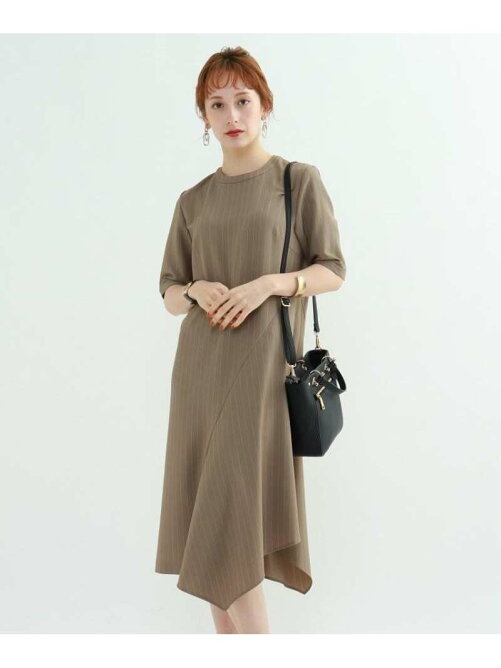 Indivi マシンウォッシュ ピンストライプドレープワンピース Rakuten Fashion 楽天ファッション 旧楽天ブランドアベニュー Bg1473
