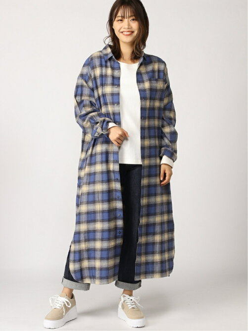 Rna N チェックロングシャツワンピース Rakuten Fashion 楽天ファッション 旧楽天ブランドアベニュー Bu5473