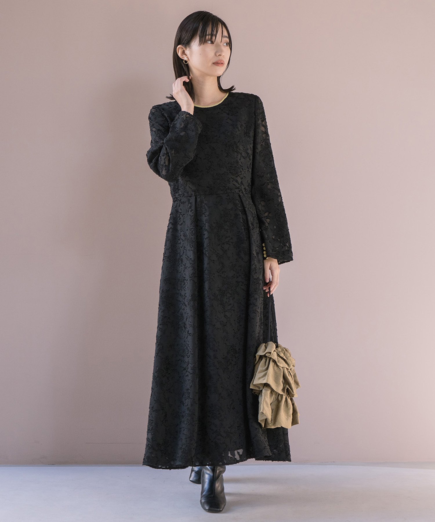 kaene｜ジャガードパイピングドレス | Rakuten Fashion(楽天 