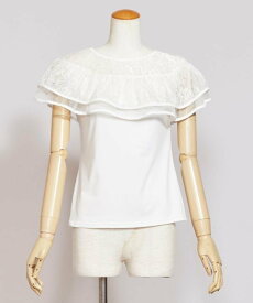 Maunaloa 【マウナロア】レースフリルTOP アミナコレクション トップス その他のトップス ホワイト ブラック【送料無料】