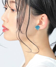 【SALE／60%OFF】BEAMS HEART WOMEN ローズモチーフ イヤリング ビームス ハート アクセサリー・腕時計 ネックレス ブルー 透明