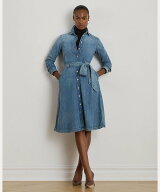 LAUREN RALPH LAUREN ベルテッド デニム シャツドレス ラルフローレン ワンピース・ドレス シャツワンピ…