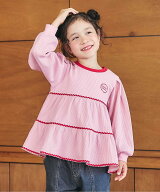 【SALE／10%OFF】apres les cours WEB限定 ワッフルティアードなみなみライントップス ロンT 長袖 女の子…