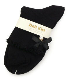 Doll Kiss 13色展開リボン付きメローリブクルーソックス 靴下 エスペランサ 靴下・レッグウェア 靴下 ブラック ホワイト