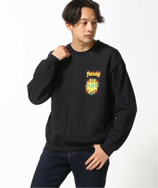 【SALE／20%OFF】THRASHER THRASHER/(U)タートルズ FLAME DOT クルー スウェット スラッシャー　バイ　リフルページ トップス スウェット・トレーナー ブラック グリーン【送料無料】