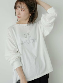 Samansa Mos2 blue ラメロゴプリントロンT サマンサモスモス トップス カットソー・Tシャツ ホワイト グレー