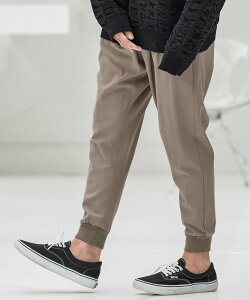 CAMBIO mp13861-Brushed Lining Slacks Fabric Jogger Pants �W���K�[�p���c �J���r�I �p���c ���̑��̃p���c �u���E�� �x�[�W�� �O���[ �u���b�N�y���������z