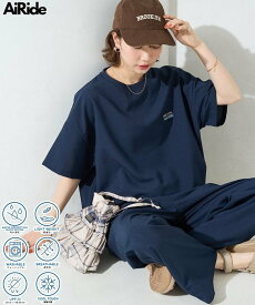 FREAK'S STORE 限定展開 ＜UVカット・接触冷感・吸水速乾＞AiRide(エアライド) 半袖 TEE セットアップ フリークスストア トップス カットソー・Tシャツ ブラウン ピンク ブラック ベージュ グリーン ネイビー【送料無料】