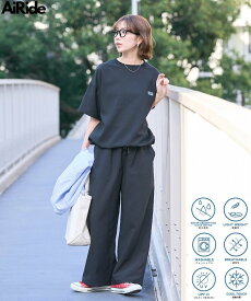 【SALE／5%OFF】FREAK'S STORE 限定展開 ＜UVカット・接触冷感・吸水速乾＞AiRide(エアライド) 半袖 TEE セットアップ フリークスストア トップス カットソー・Tシャツ ブラウン ピンク ブラック ベージュ グリーン ネイビー【送料無料】