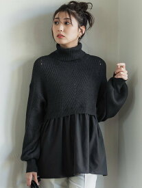 【SALE／66%OFF】coca ドッキングニット コカ トップス ニット ブラック グレー