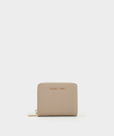 CHARLES & KEITH ジップアラウンド スモールウォレット チャールズアンドキース 財布・ポーチ・ケース 財布 ベージュ ブラック ブラウン ホワイト【送料無料】