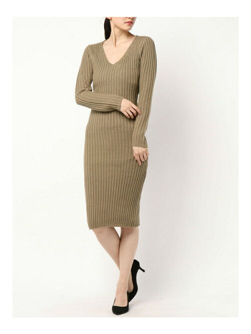 Gyda リブニットロングスリットワンピ Rakuten Fashion 楽天