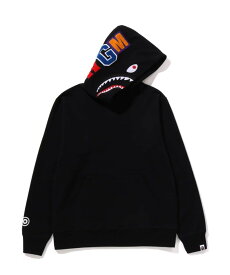 A BATHING APE (M)SHARK PULLOVER HOODIE M ア ベイシング エイプ トップス パーカー・フーディー グレー イエロー ピンク ブラック【送料無料】