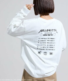 【SALE／50%OFF】FREAK'S STORE ロック 'HELLO KITTY' ツアーロンT 25AW フリークスストア トップス カットソー・Tシャツ ピンク ブラック ホワイト