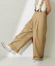 別注 サスペンダー付き ビッグ 2タック ツイルパンツ<セットアップ対応>/チノパンツ/チノ サロペ/サロペット