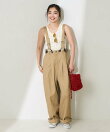 別注 サスペンダー付き ビッグ 2タック ツイルパンツ<セットアップ対応>/チノパンツ/チノ サロペ/サロペット