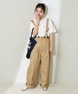 別注 サスペンダー付き ビッグ 2タック ツイルパンツ<セットアップ対応>/チノパンツ/チノ サロペ/サロペット