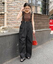 別注 サスペンダー付き ビッグ 2タック ツイルパンツ<セットアップ対応>/チノパンツ/チノ サロペ/サロペット