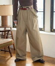 別注 サスペンダー付き ビッグ 2タック ツイルパンツ<セットアップ対応>/チノパンツ/チノ サロペ/サロペット