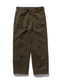 【SALE／60%OFF】BEAMS MEN BEAMS PLUS / ツイード ペイズリープリント ワイド トラウザーズ ビームス アウトレット パンツ その他のパンツ ブラウン【送料無料】