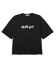 MILKFED. ICING LOGO WIDE S/S TEE MILKFED. ミルクフェド トップス カットソー・Tシャツ ブラック ブルー ピンク ホワイト【送料無料】